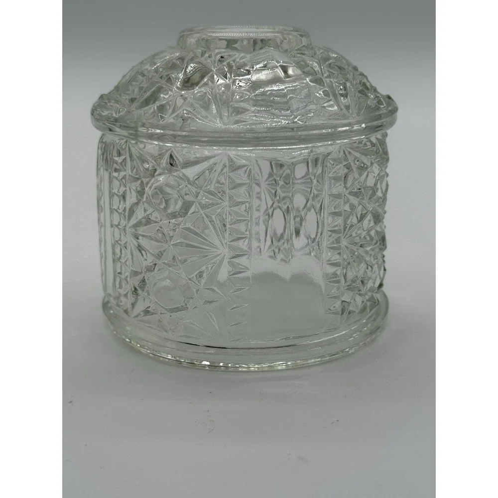 VTG Indiana Glass Stars And Bars Fairy Lamp Shade Only Clear